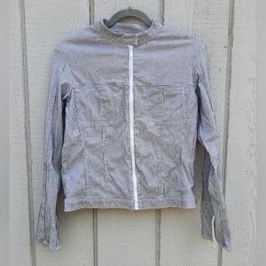 Kathy Ireland Striped Zip-Up Jacket Size Small